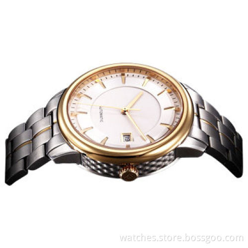 Mechanical Stainless Steel Men's Watch with Automatic Movement and 37mm Case, Retro